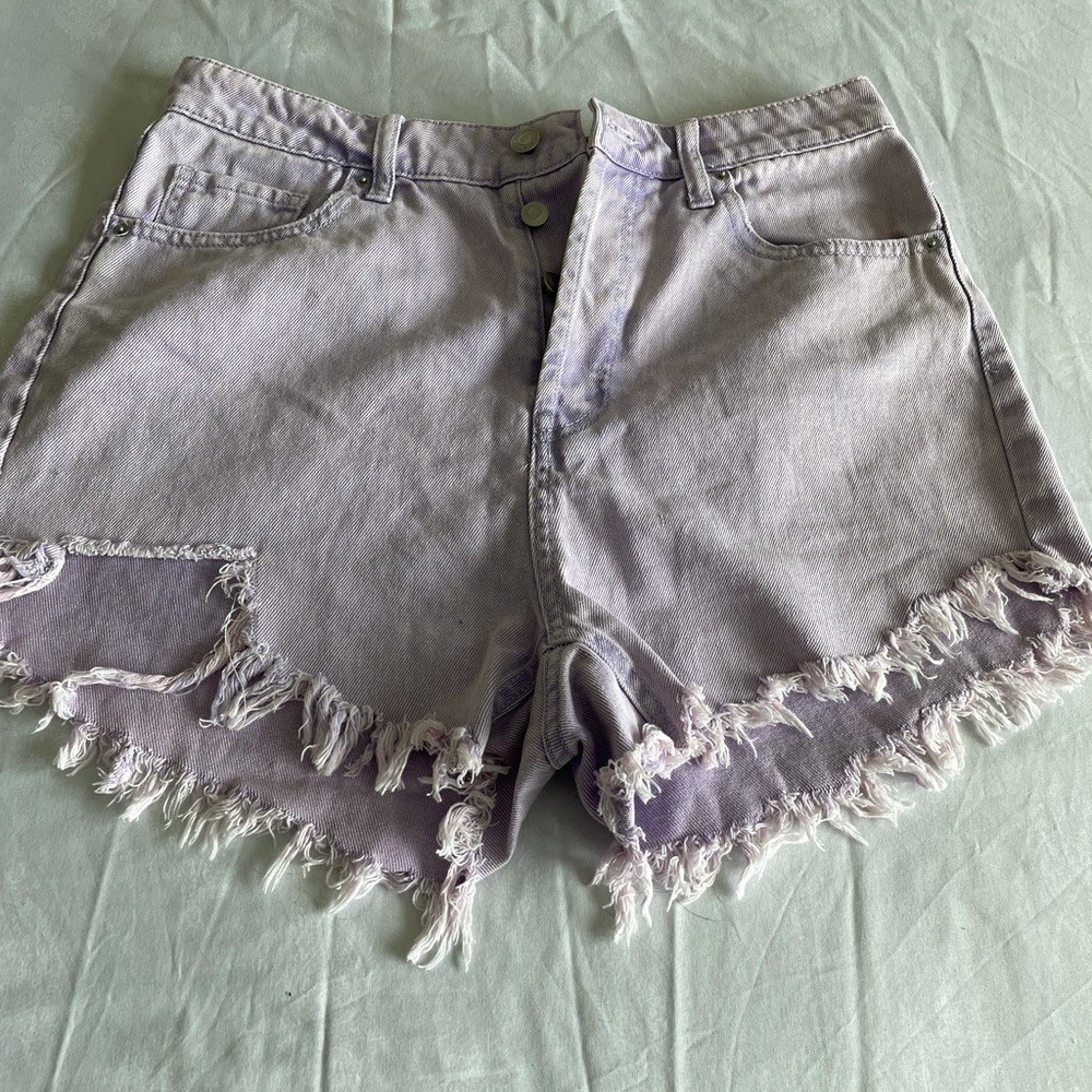 Purple Cut-off Shorts